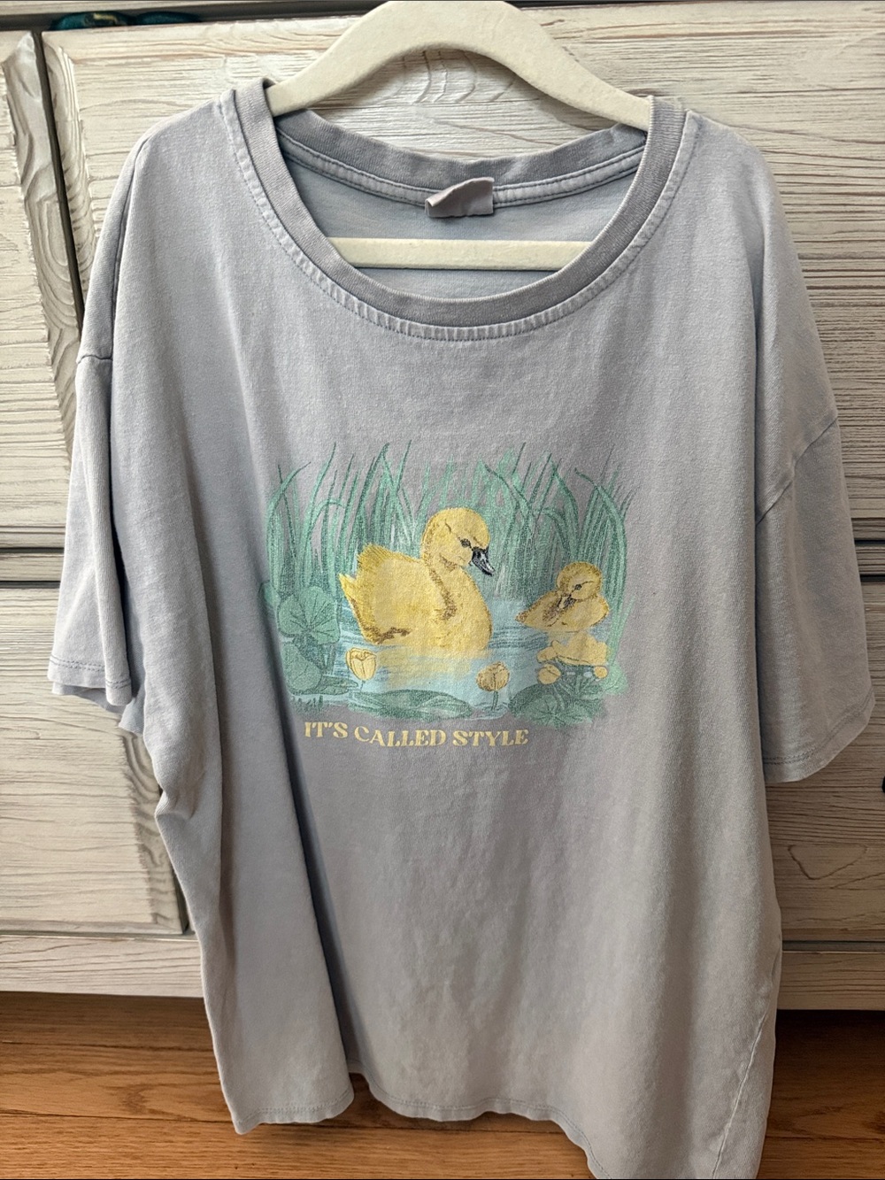 Zara Light Gray Tee with Yellow Duck Graphic - size 13-14